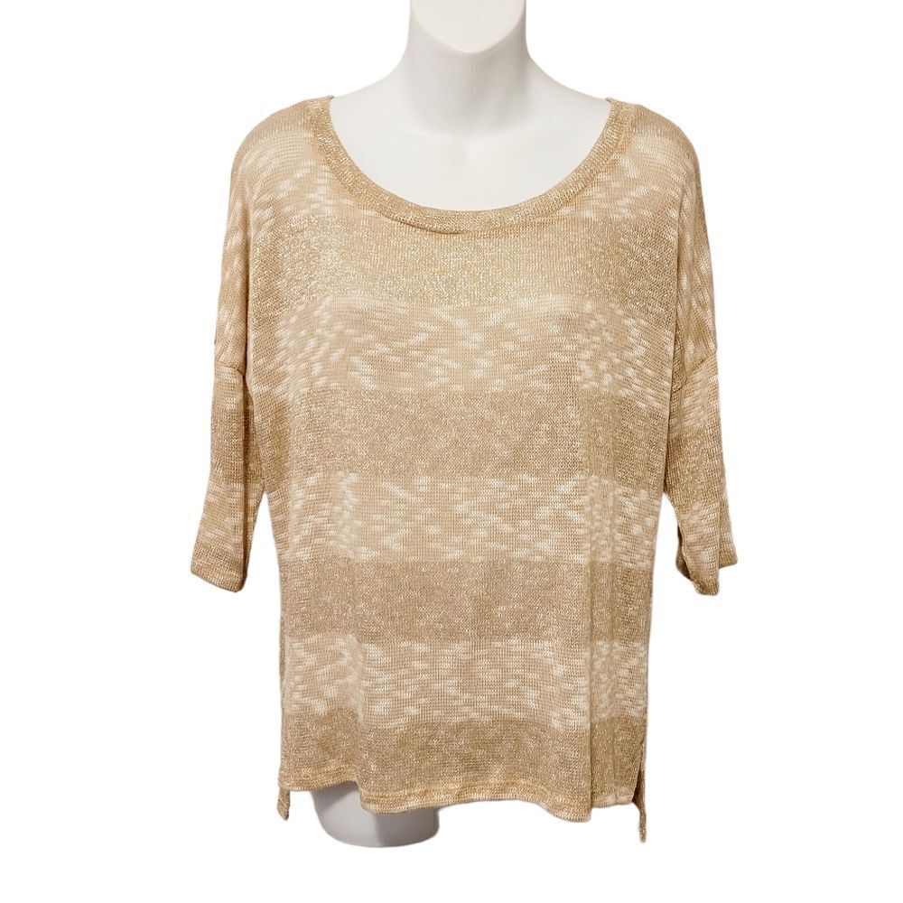 2/$20 Vintage Y2K Suzy Shier Gold Top Blouse Made in USA Size: XL